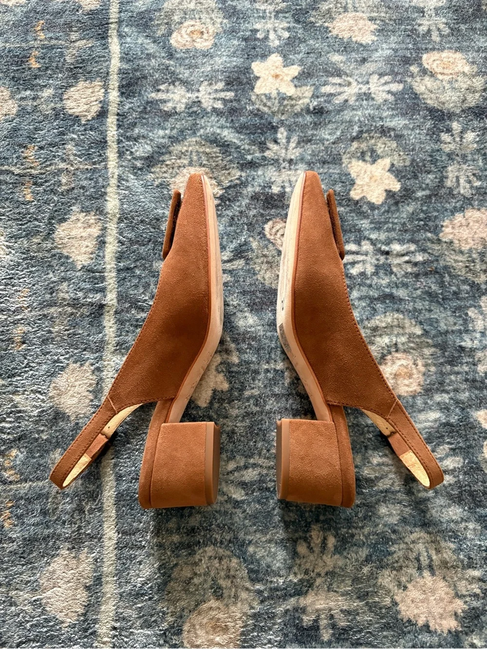 J. McLaughlin Frenchette Suede Slingback Block Heel Pumps Size 6.5